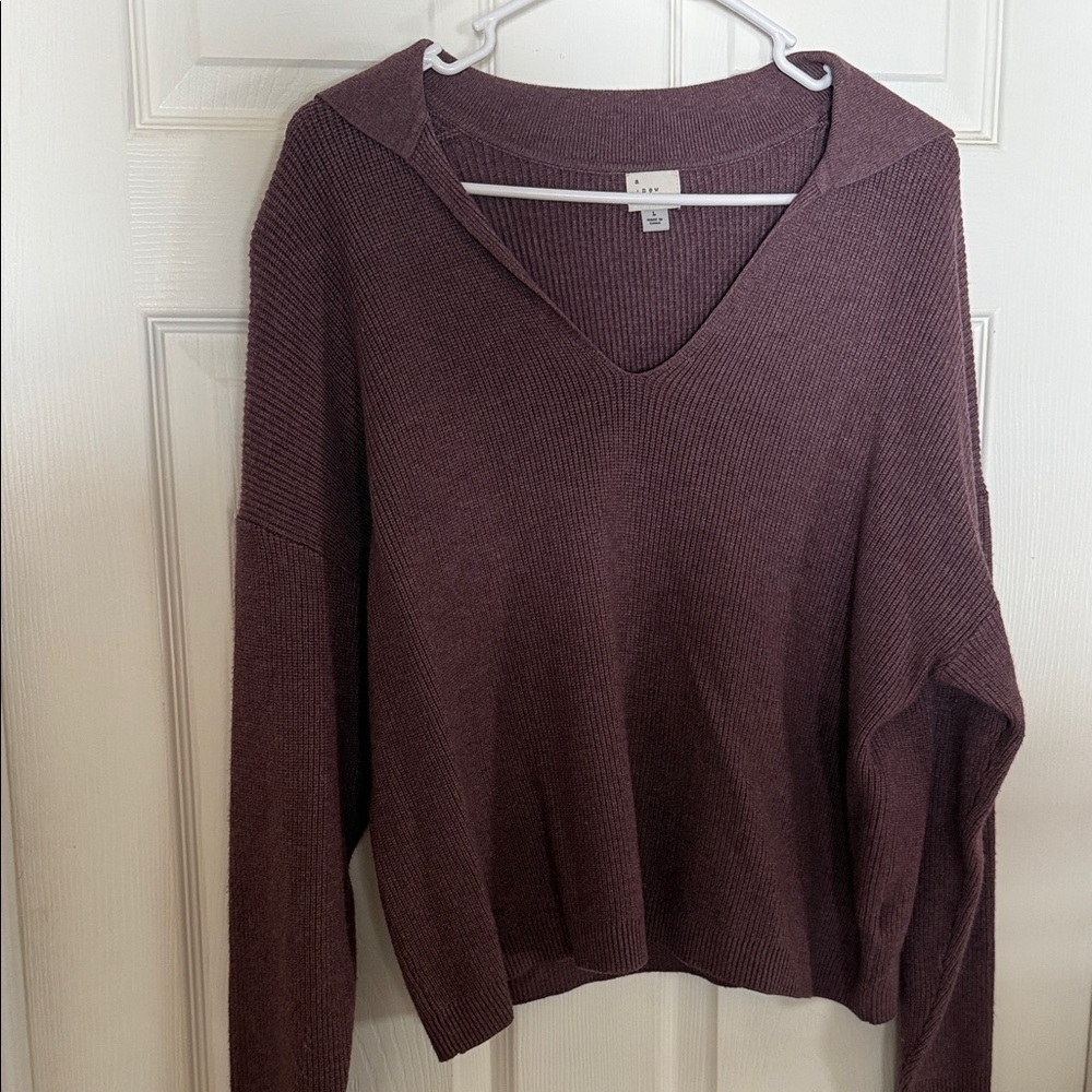 a new day Women's V-Neck Sweater - Deep Purple